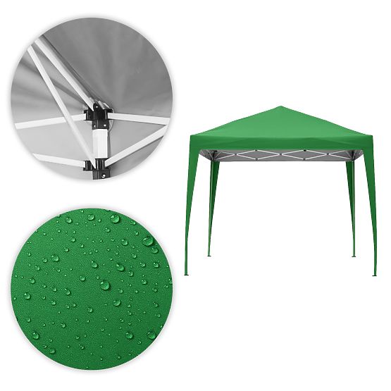 Vrtni paviljonski šator 3x3 m automatski sklopivi + 4 bočne stranice MultiGarden