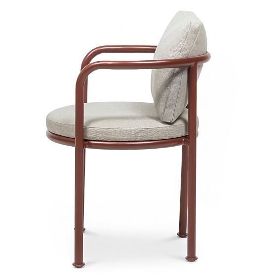Vrtni set Amarello, okrugli stol 140 cm + 4 stolice, aluminijski, vinsko smeđi