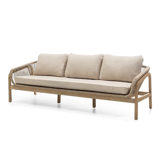 Vrtni set Belpasso, pletenina, FSC eukaliptus drvo, izgled tikovine, svijetlo bež