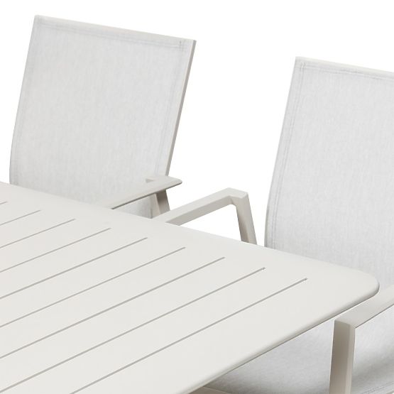 Vrtni set Canelli, sklopivi stol 205-286 cm + 10 stolica, aluminijski, svijetlo bež