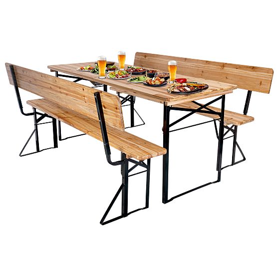Vrtni set čelično-drveni PORTER 170 cm stol + 2 klupe