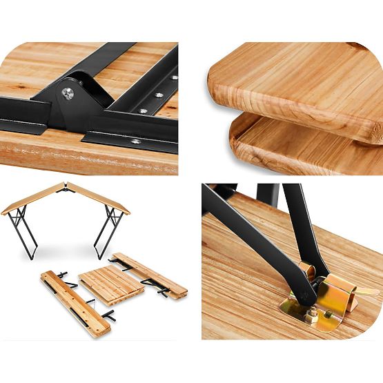 Vrtni set čelično-drveni PORTER 170 cm stol + 2 klupe