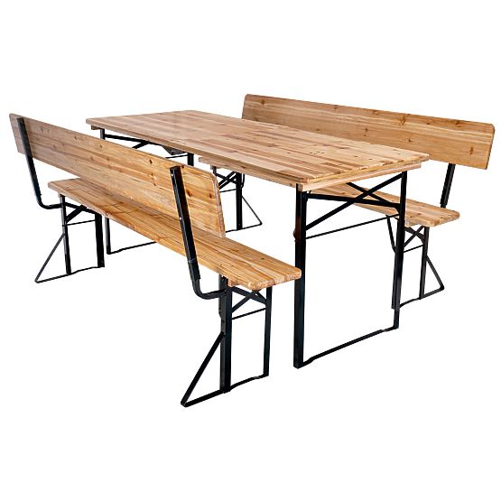 Vrtni set čelično-drveni PORTER 170 cm stol + 2 klupe