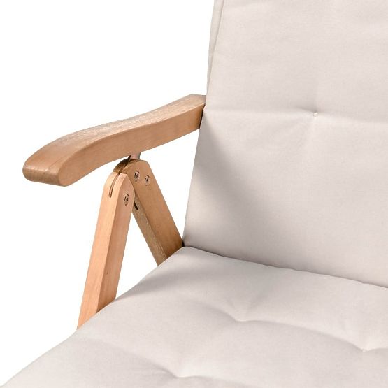 Vrtni set Familis stol 160 cm + 4 stolice s podesivim naslonima i svijetlosivim jastucima