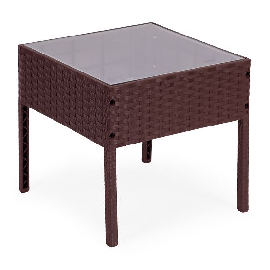 Vrtni set namještaja 2 stolice + stol kaljeno staklo smeđa MultiGarden