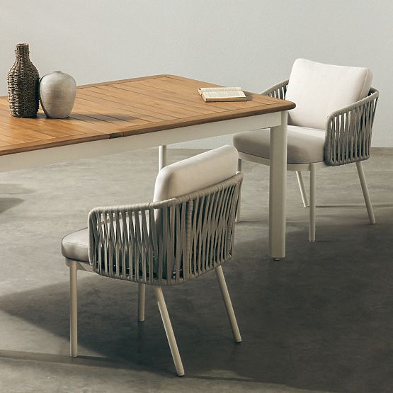 Vrtni set Porticato, sklopivi stol 211-300 cm + 6 stolica, akacijevo drvo FSC, izgled tikovine