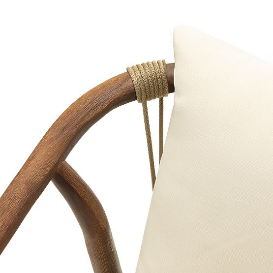 Vrtni set Rovigo stol s kamenom pločom 220 cm i 4 stolice s pletenim užetom, tamno drvo