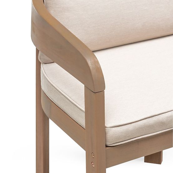 Vrtni set Satori II, stol 240 cm + 6 stolica, akacijevo drvo FSC, izgled tikovine, bež, zaobljen