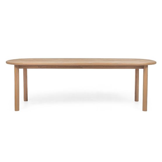 Vrtni set Satori II, stol 240 cm + 8 stolica, akacijevo drvo FSC, izgled tikovine, bež, zaobljen