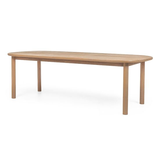 Vrtni set Satori II, stol 240 cm + 8 stolica, akacijevo drvo FSC, izgled tikovine, bež, zaobljen