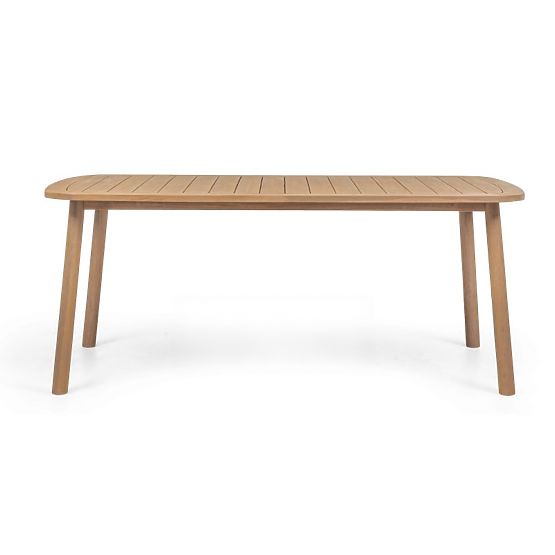 Vrtni set Satori, stol 183 cm + 4 stolice, akacijevo drvo FSC, izgled tikovine, bež, zaobljen