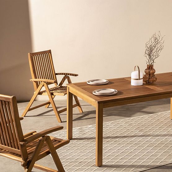 Vrtni stol Familis, 160 cm, izgled tikovine, eukaliptusovo drvo FSC