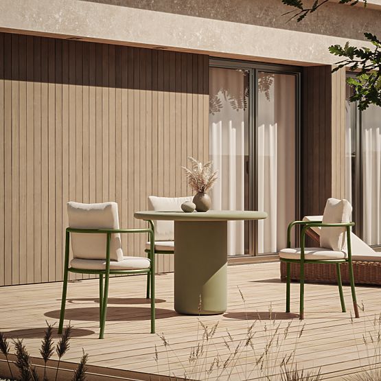 Vrtni stol Vibonis 100 cm, okrugli, cementni, zeleni