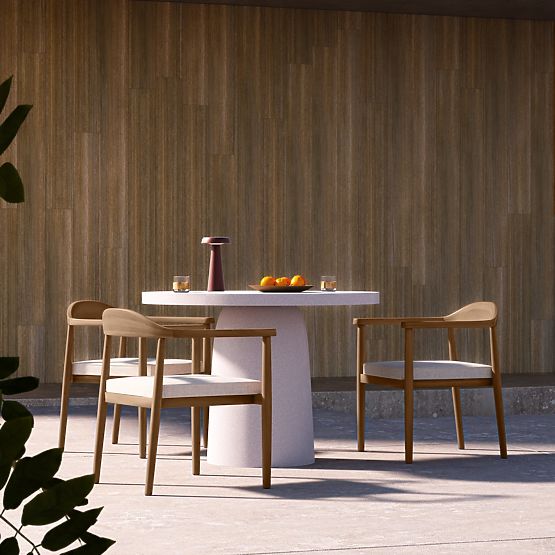 Vrtni stol Vibonis 106 cm, okrugli, cementni, svijetlo bež, mat