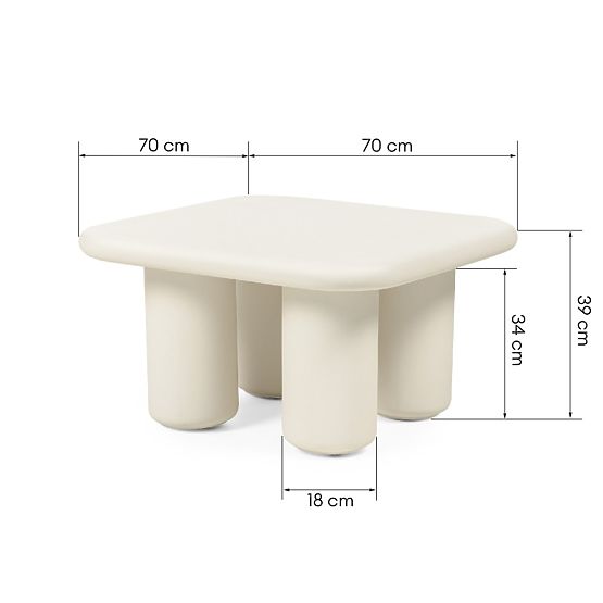 Vrtni stol Vibonis 70 cm, kvadratni, cementni, svijetlo bež