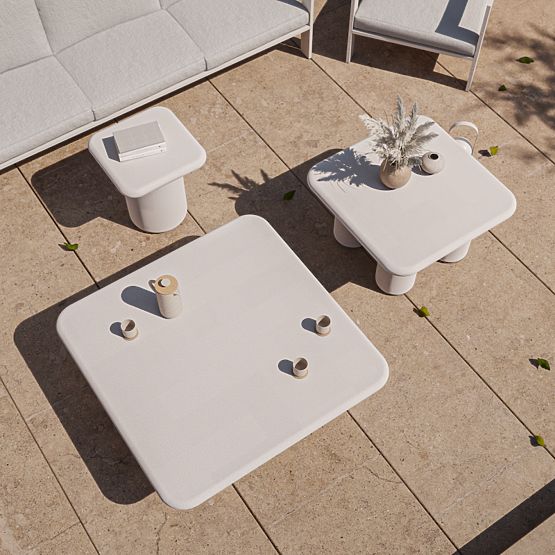 Vrtni stol Vibonis 70 cm, kvadratni, cementni, svijetlo bež