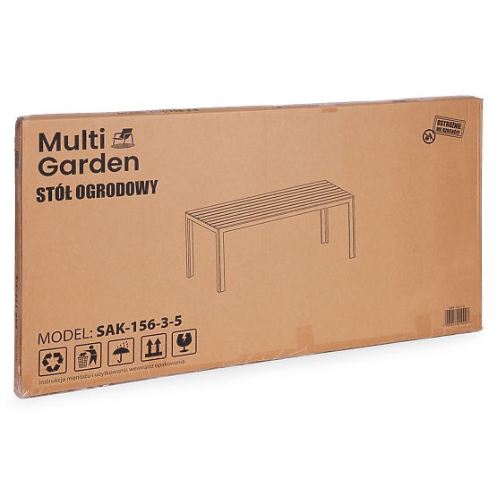 Vrtni stol za 6 osoba 156x78 cm polywood namještaj za terasu bež bijeli MultiGarden