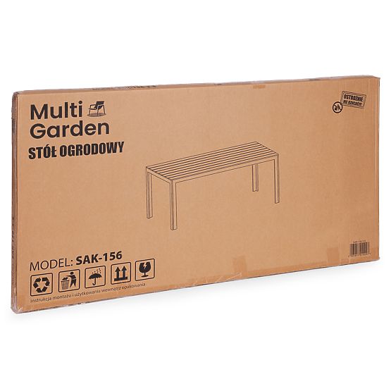 Vrtni stol za 6 osoba 156x78 cm polywood namještaj za terasu sivo bijeli MultiGarden