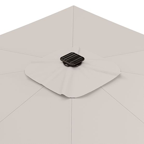 Vrtni suncobran na konzoli Shade Deluxe 4x3 m s navlakom i solarnom LED rasvjetom, rotirajući