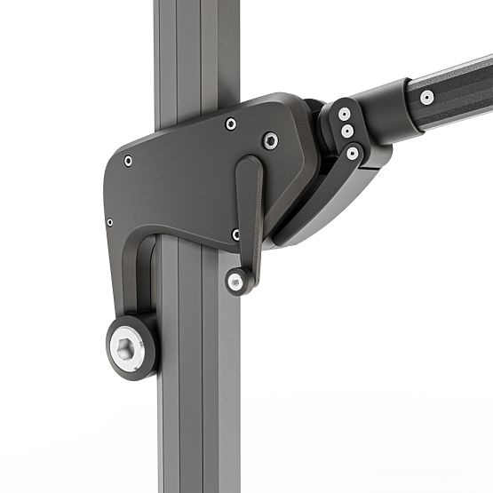 Vrtni suncobran na konzoli Shade Deluxe 4x3 m s navlakom i solarnom LED rasvjetom, rotirajući