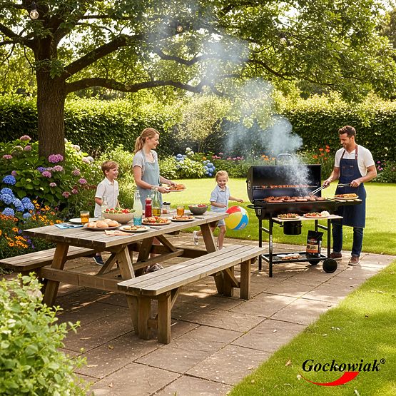 Vrtni ugljeni roštilj 2 rešetke pepeljara BAREL WOOD