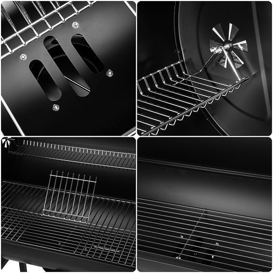 Vrtni ugljeni roštilj 2 rešetke pepeljara BAREL WOOD