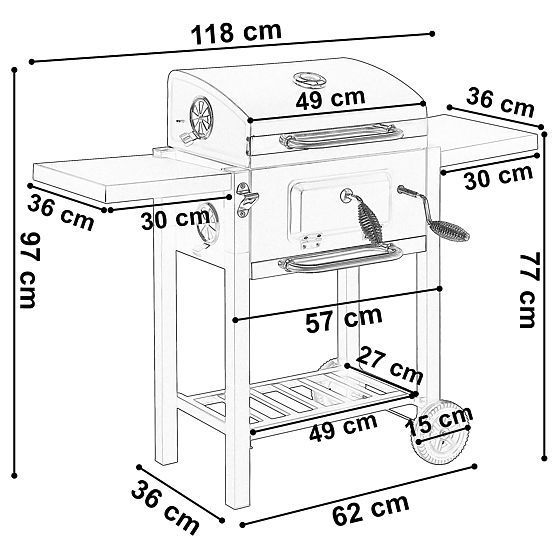 Vrtni ugljeni roštilj CARBON crni