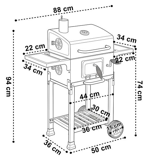 Vrtni ugljeni roštilj s lijevanim rešetkama FERRO