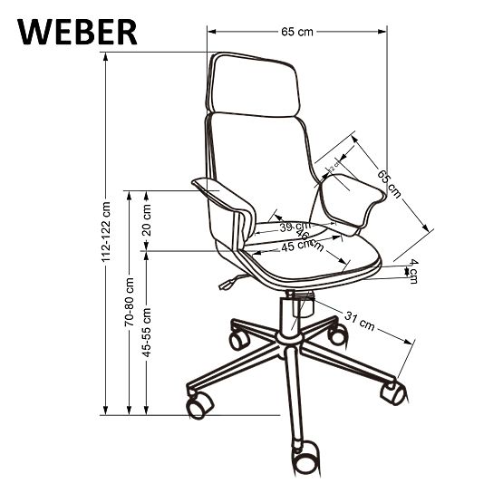 WEBER uredska stolica orah / crna