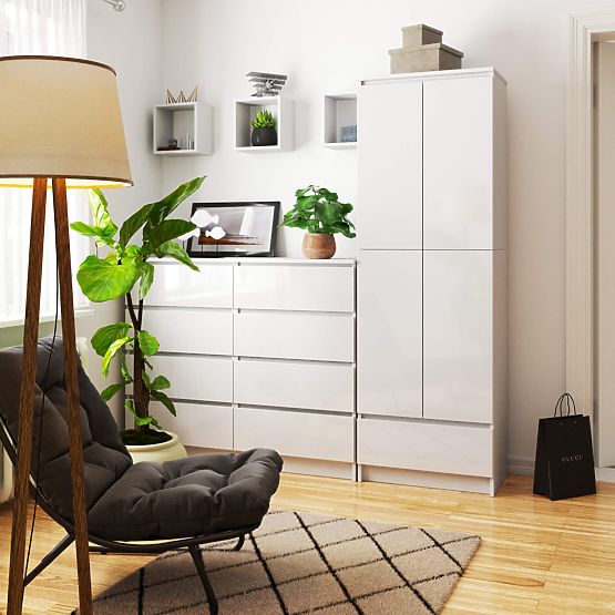 ZATVORENA KNJIŽNICA R60 2D 1SZ CLP PK BIJELA/ BIJELI SJAJ