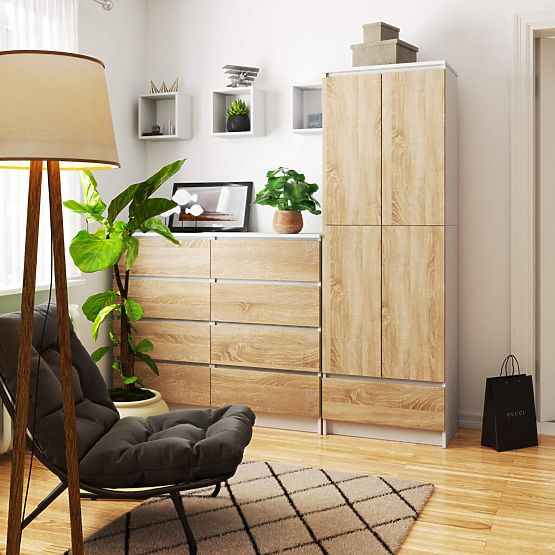 ZATVORENA KNJIŽNICA R60 2D 1SZ CLP PK BIJELA / SONOMA