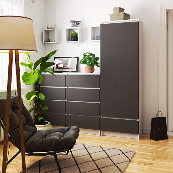 ZATVORENA POLICA R60 2D 1SZ CLP PK BIJELA / SIVA