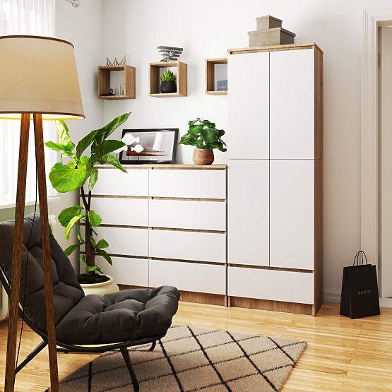 ZATVORENA POLICA R60 2D 1SZ CLP PK HRAST SONOMA / BIJELA