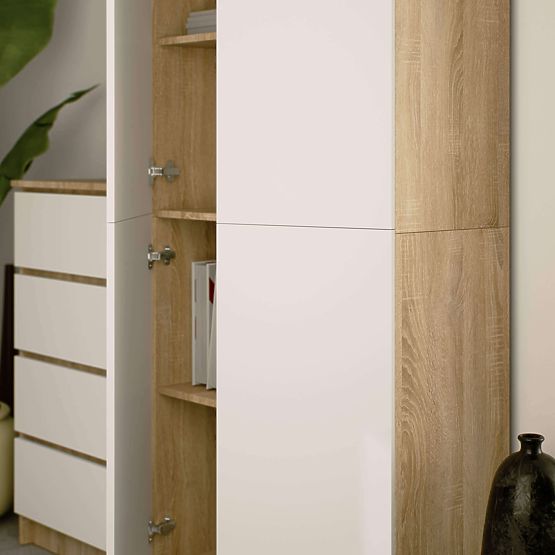 ZATVORENA POLICA R80 2D 8P CLP HRAST SONOMA / BIJELA