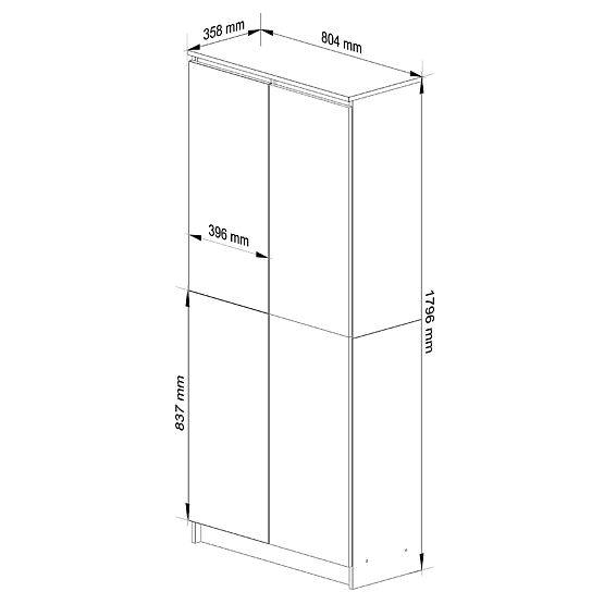ZATVORENA POLICA R80 2D 8P CLP HRAST SONOMA