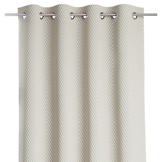 Zavjesa CLEAR boja cappuccino s print motivom boho stil klasične srebrne metalne ušice