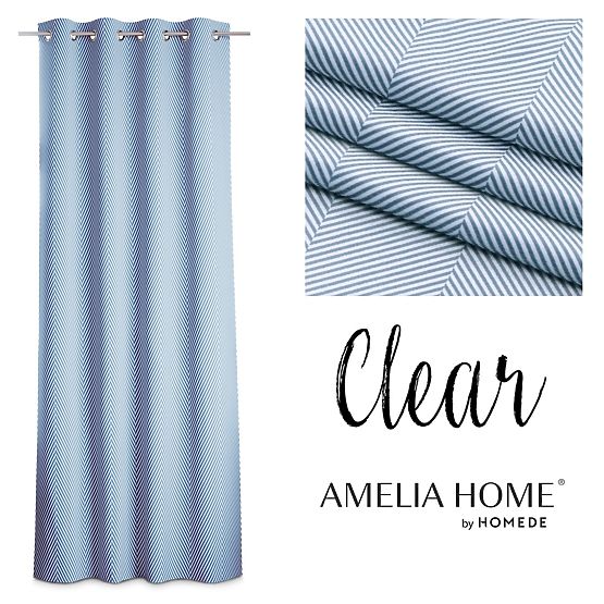 Zavjesa CLEAR tamnoplava boho stil klasične srebrne metalne ušice