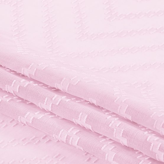 Zavjesa MOLISA ružičasta boja s izvezenim motivom boho srebrne ušice voal 140x270 ameliahome