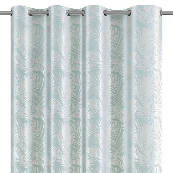 Zavjesa SILVERLEAVES mint boja tiskani stil glamour srebrne provodnice baršun 140x245 AmeliaHom