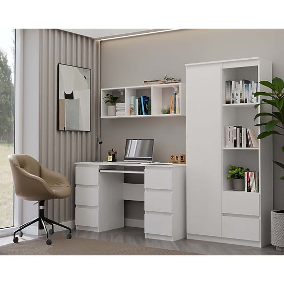 Zidna polica COBI 1X3 - Moderna zidna polica 3 Komore Mat Bijela