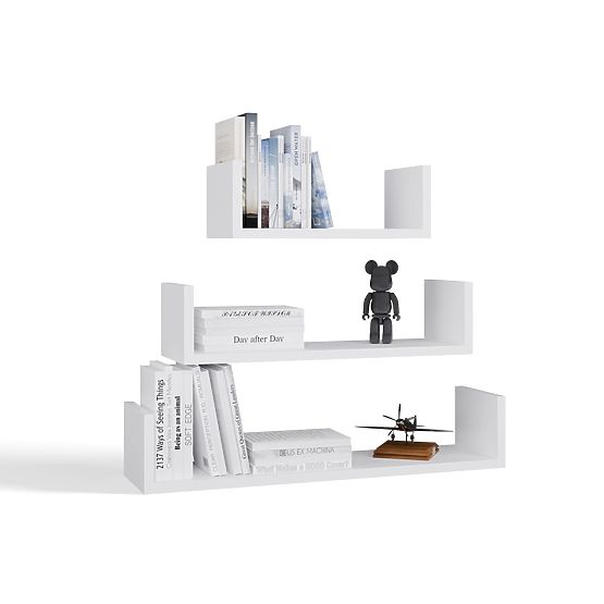 Zidna Viseća Polica MOBI 3P BIJELA