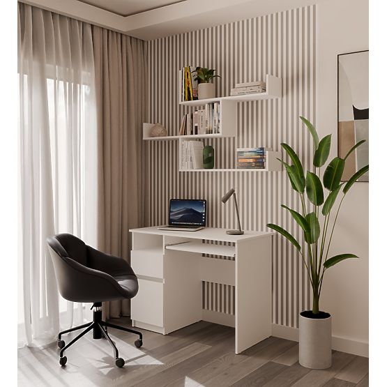 Zidne Police KOBI Za Dnevni Boravak BIJELA