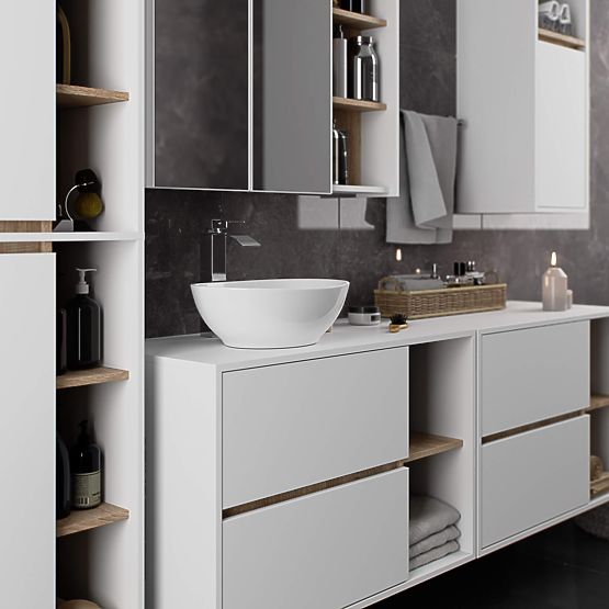 VISOKI KUPAONSKI ORMARIĆ VAMI W50 2D 6P BIJELA / HRAST SONOMA