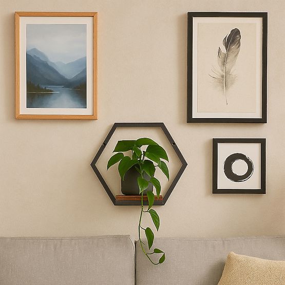 Zidni lonac za cvijeće viseća polica za cvijeće dekoracija loft šesterokut ModernHome