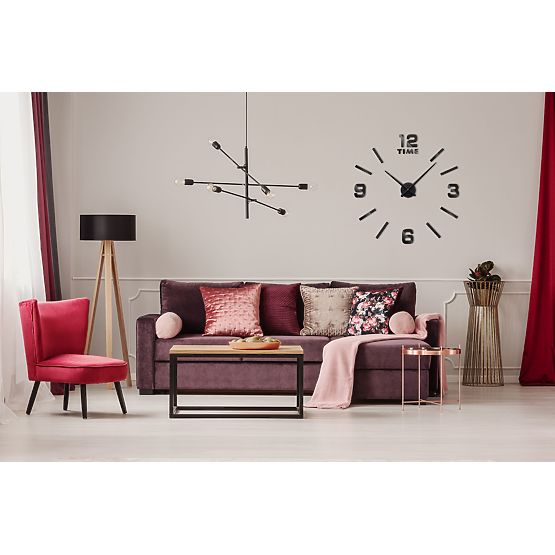 Zidni sat Diy BAST 3D crni