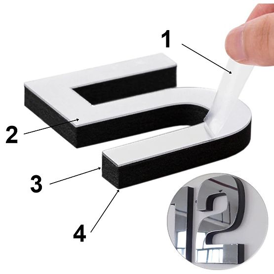 Zidni satovi DIY NEPRI 65 - 130 cm - crni 3D