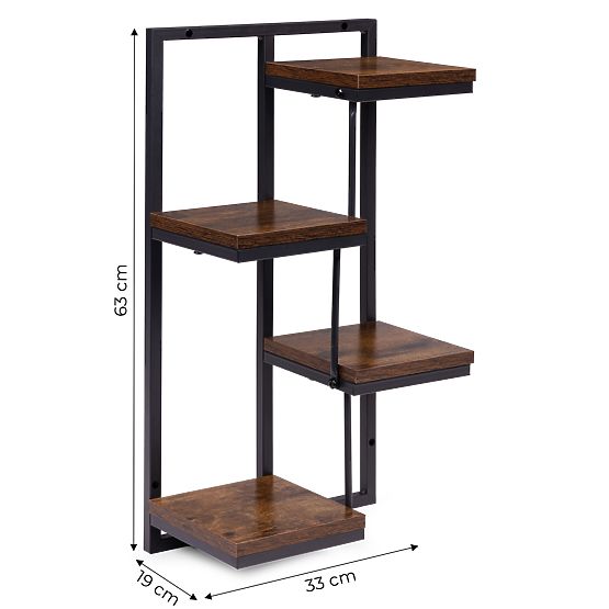 Zidni stalak za cvijeće polica za cvijeće dekoracija 4 razine loft ModernHome