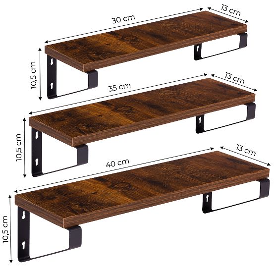 Zidni stalak za cvijeće s 3 viseće police za cvijeće dekoracija loft ModernHome