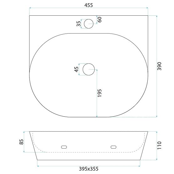 Zidni / stolni umivaonik Rea Kim 46
