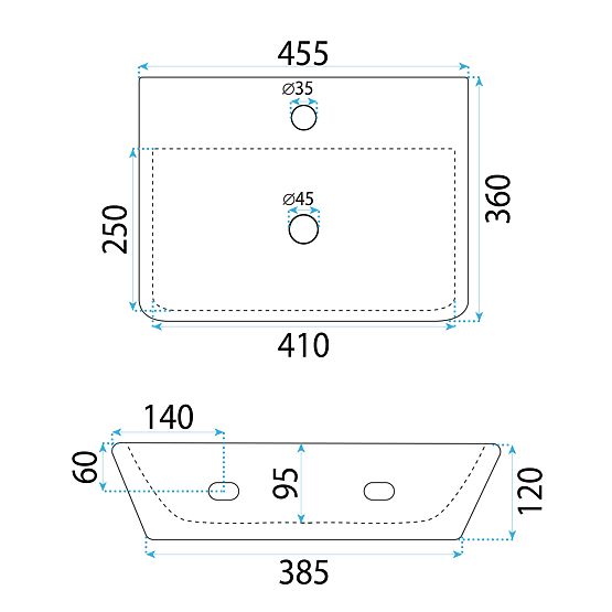 Zidni umivaonik za ploču Rea Altea Cloudy